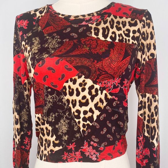 Patchwork Leopard & Paisley Sweater - Alice + Olivia - Picture 1 of 10